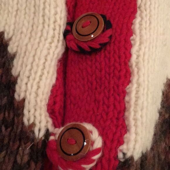 THICK, warm, button up long sweater coat overseas! Hand made with perfection - Picture 6 of 6